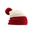 Bonnet snowstar adulte blanc cassé / rouge vif Beechfield