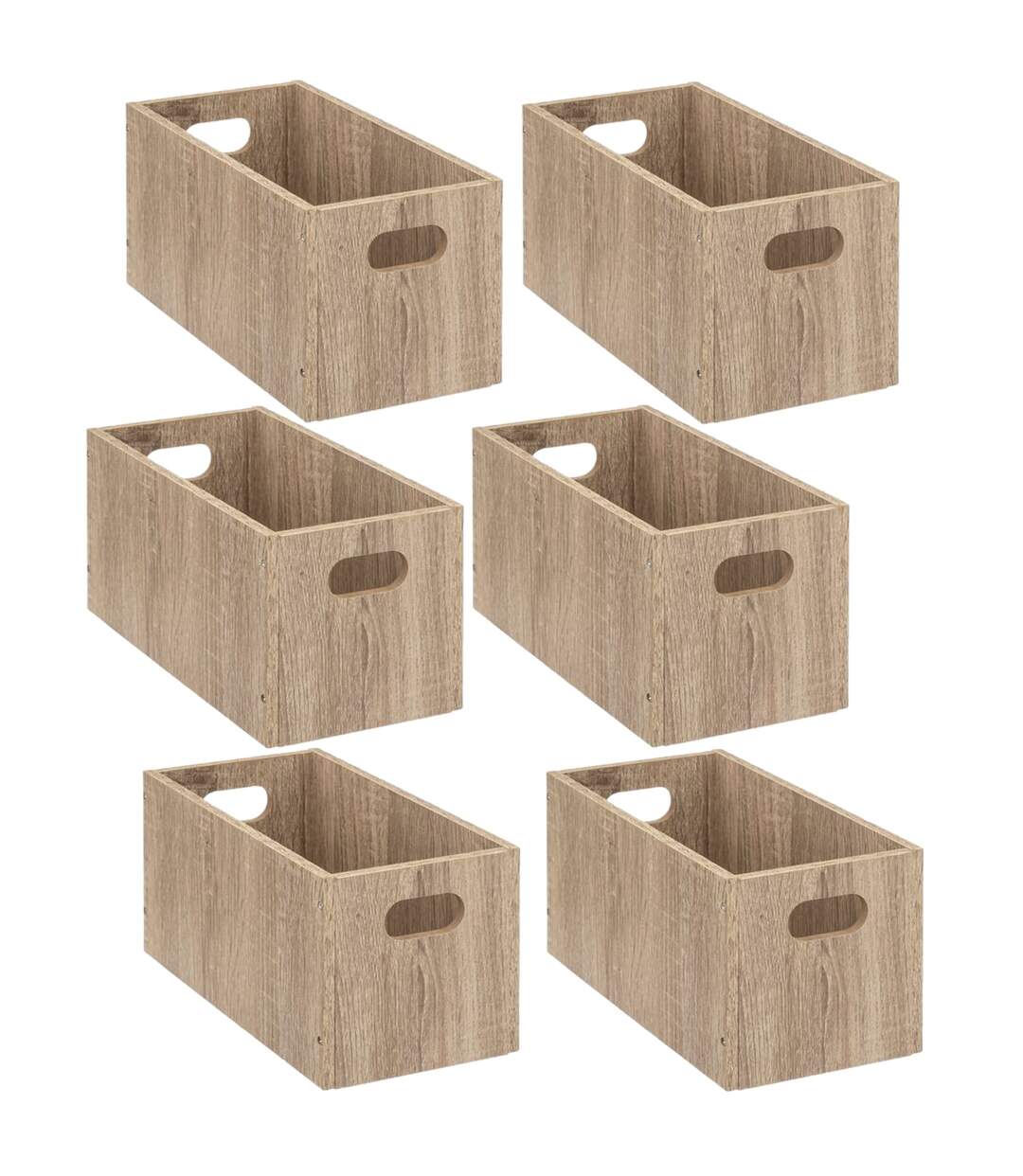 Lot de 6 Boîtes de rangement rectangulaire en MDF-1