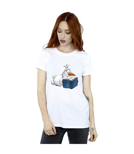 Disney - T-shirt FROZEN OLAF READING - Femme (Blanc) - UTBI24647