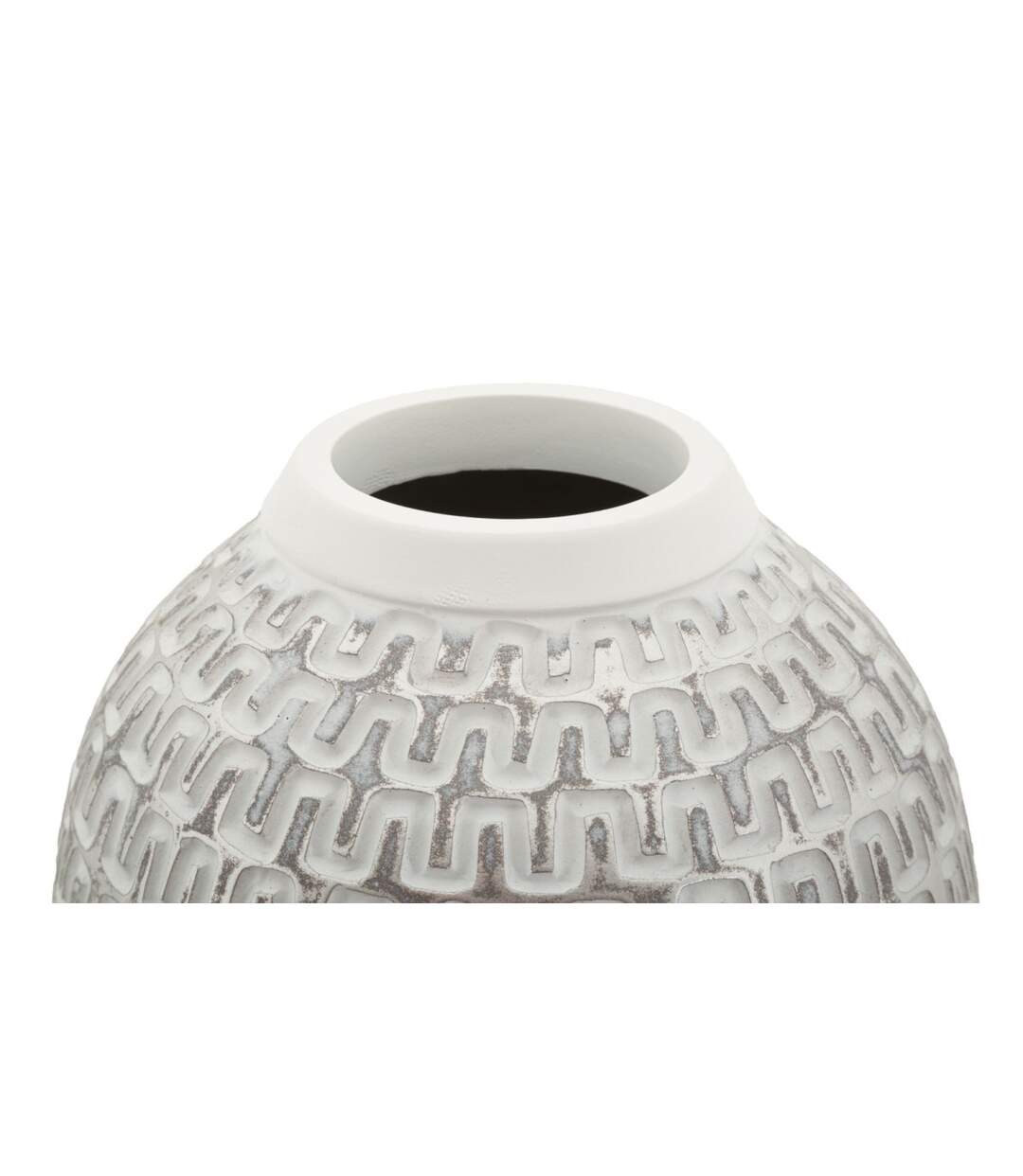 Vase Déco en Résine Wave 43cm Blanc-4