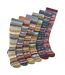 6 Pairs Ladies Knee High Nordic Patterns Socks-1