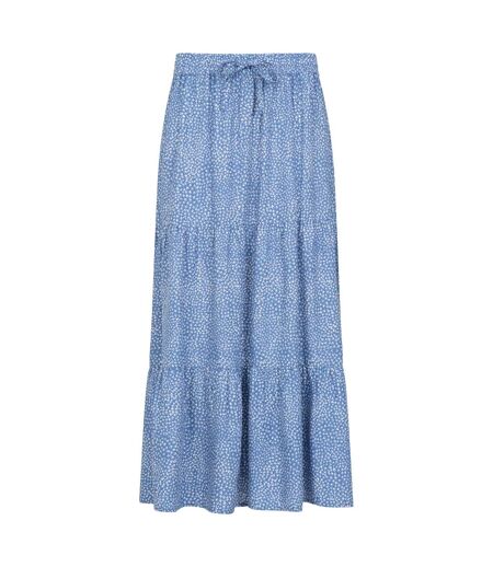 Womens/ladies Palermo Tiered Midi Skirt Corn Blue Mountain Warehouse