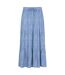 Womens/ladies Palermo Tiered Midi Skirt Corn Blue Mountain Warehouse-1