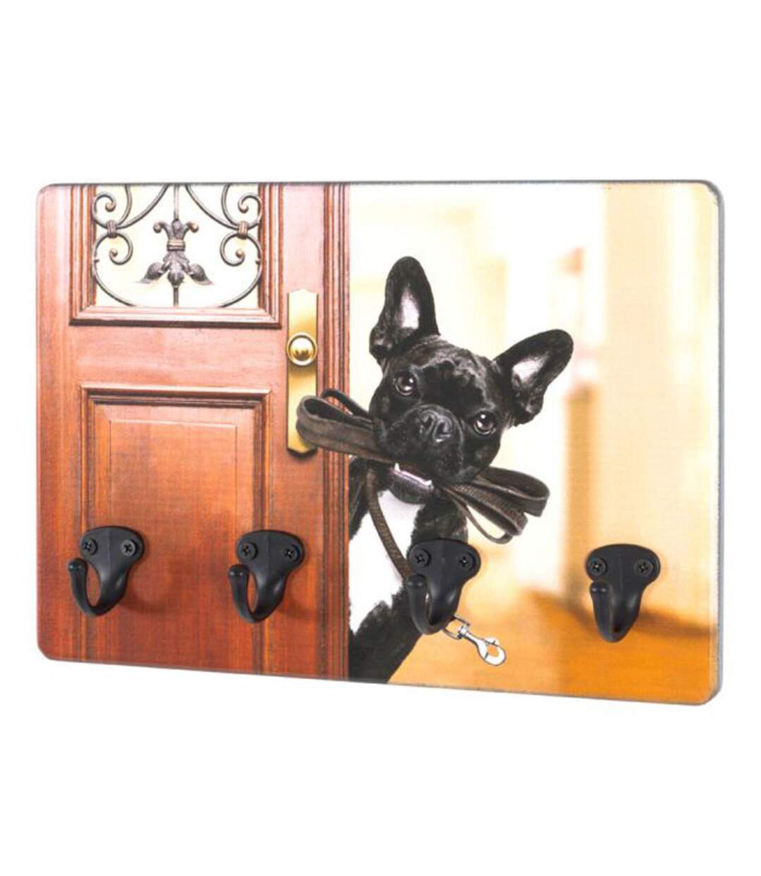 Porte-Clés Mural Chien 30cm Marron & Noir-1