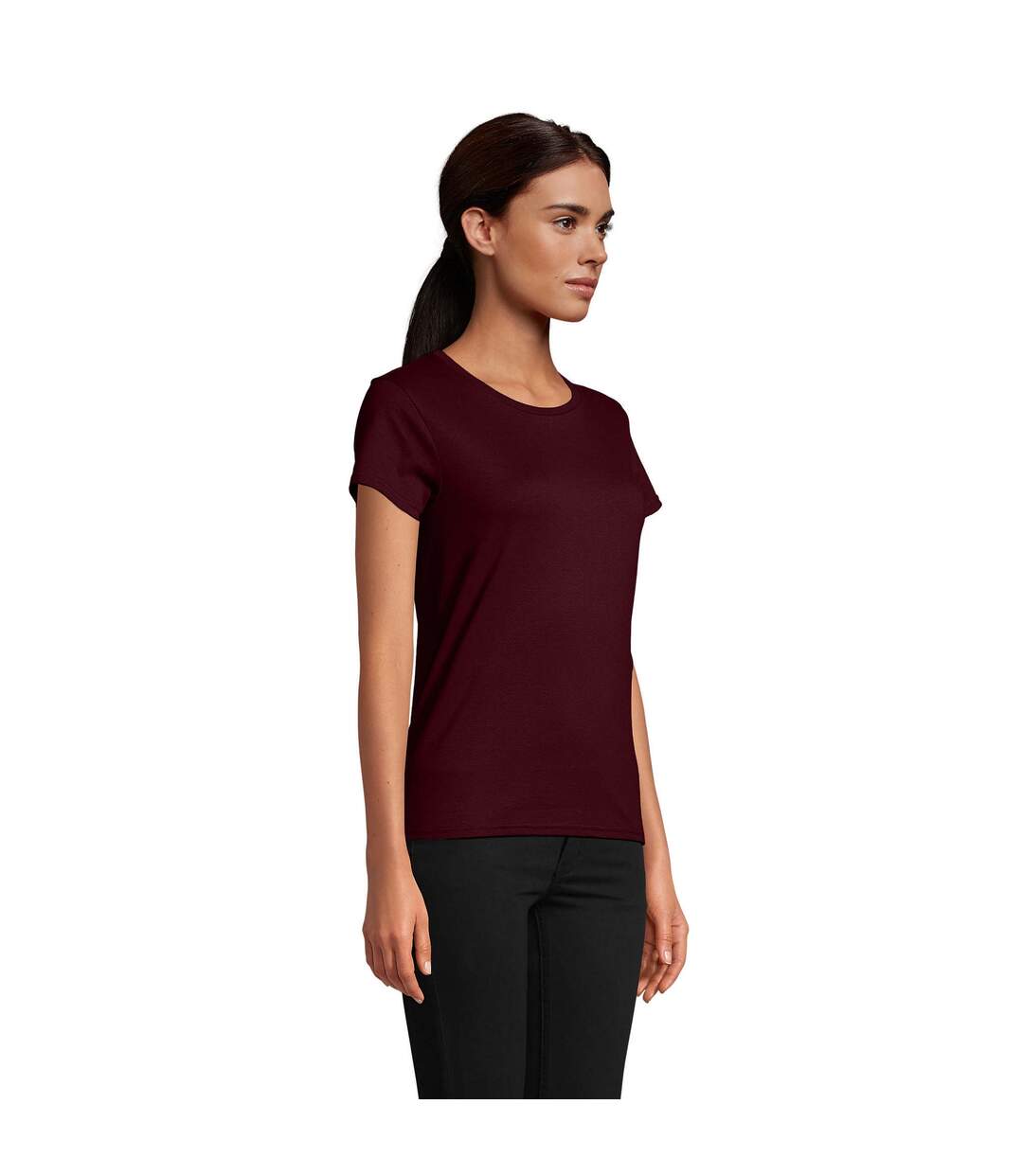 T-shirt Pioneer Femme Bordeaux SOLS-3
