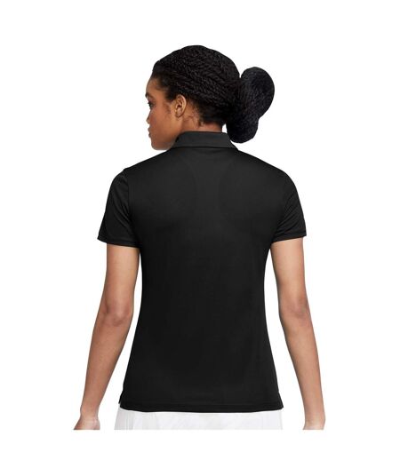 Womens/ladies victory solid polo shirt black/white Nike