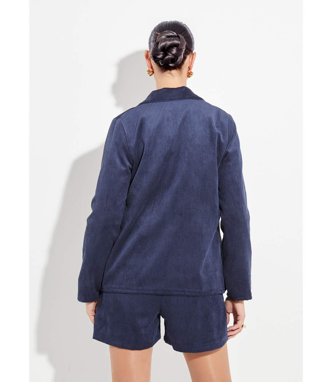 Veste velours grosses cotes, col tailleur-2