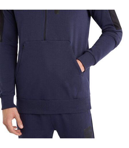 Mens Terrace Half Zip Hoodie Peacoat Black Umbro