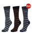 Lot De 3  Chaussettes Motif/style À Rayures Homme Bleu Lee-1