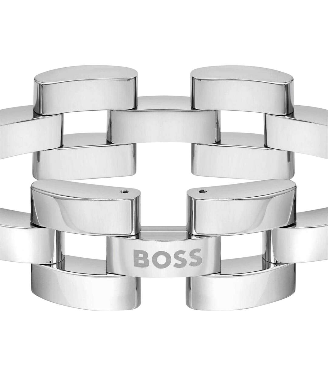 Mens Sway Polished Bracelet One Size Silver Boss-2