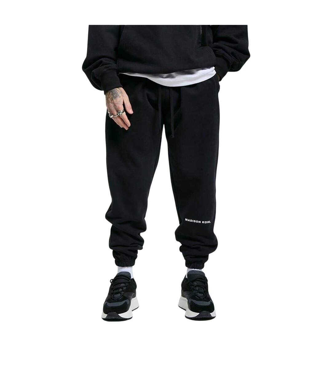 Mens Core Cotton Logo Jogging Bottoms Black Madison Kohl-1