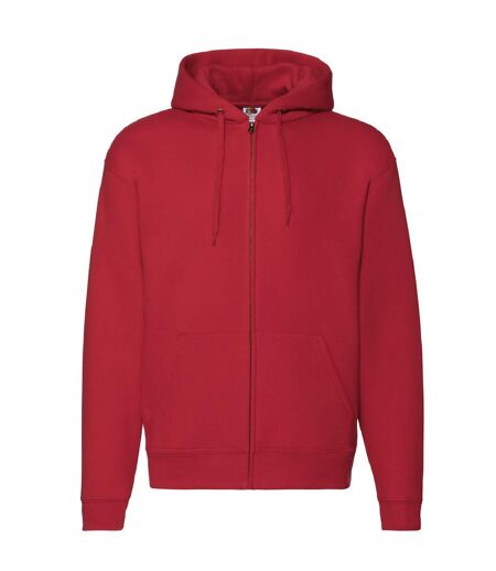 Fruit Of The Loom Mens Zip Through Hooded Sweatshirt / Hoodie (Red) - UTBC360