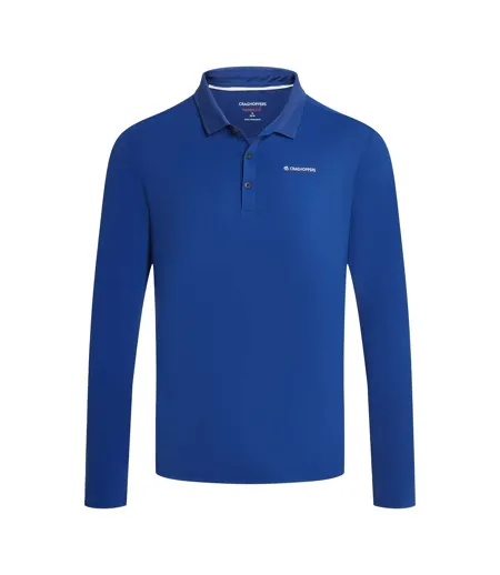 Mens Bramshaw Golf Nosilife Long-sleeved Polo Shirt Deep Marina Craghoppers