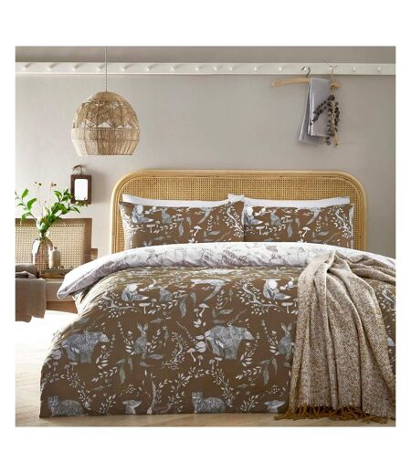 Buckthorn woodland duvet cover set amber Furn