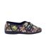 Sleepers Womens/Ladies Wilma Touch Fastening V Opening Floral Casual Cotton Slippers (Navy Blue) - UTDF530