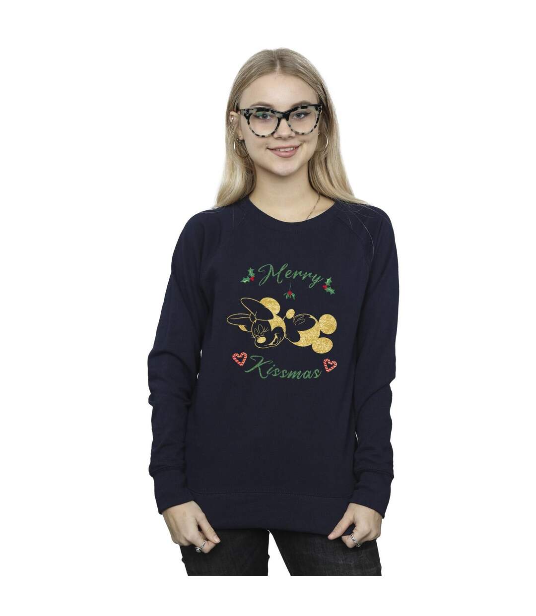 Disney Sweat Womens/Ladies Mickey Mouse Merry Kissmas (Bleu marine) - UTBI28887-2