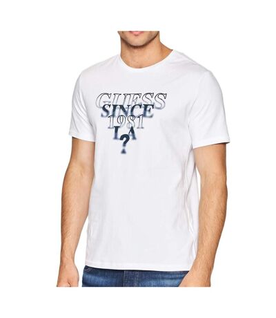 T-shirt Blanc Homme Guess Blurry - L