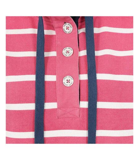 Womens/ladies Striped Pique Sweatshirt Cherry Lazy Jacks