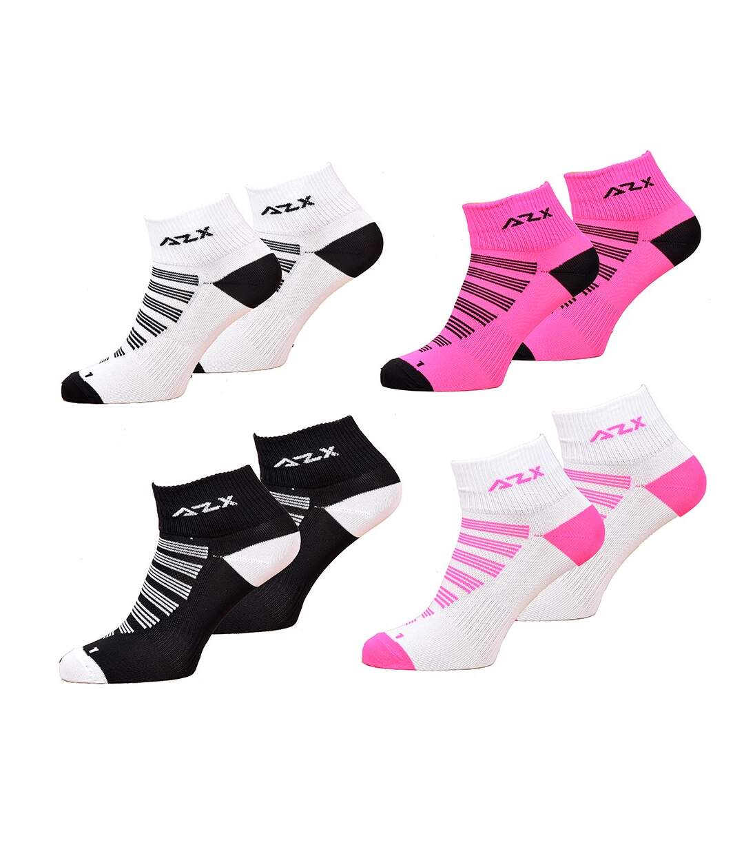 Chaussettes Femme Socquettes Tiges courtes Coton Majoritaire Pack de 4 Paires Running Azx-1