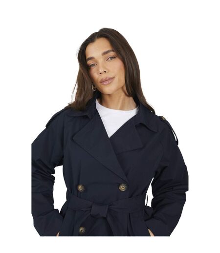 Imperméable Motif/style Classique Pollie Femme Bleu Marine Brave Soul