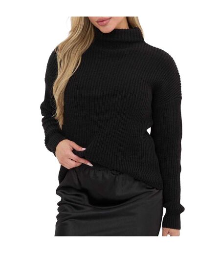 Womens/ladies Knitted High-neck Jumper Black I Saw It First