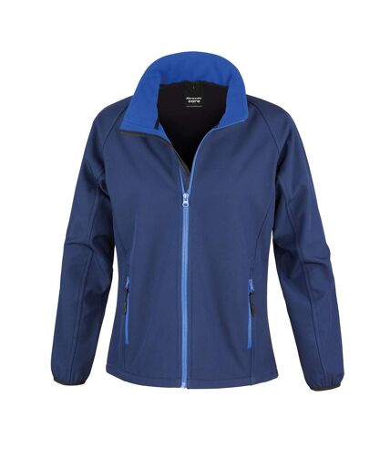 Womens/ladies soft shell jacket navy/royal blue Result Core