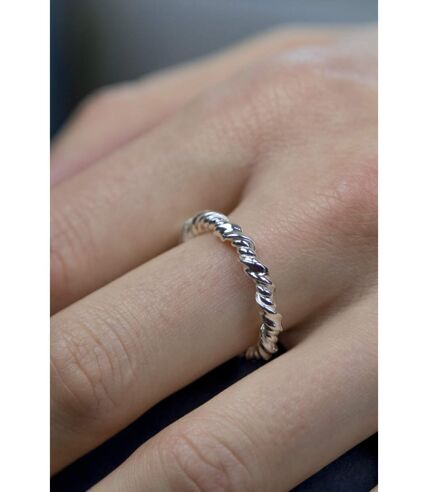 Irregular Knot Twisted Mobius Adjustable Dainty Sterling Silver Ring