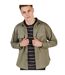 Mens Cotton Drill Overshirt Khaki Front Row-1