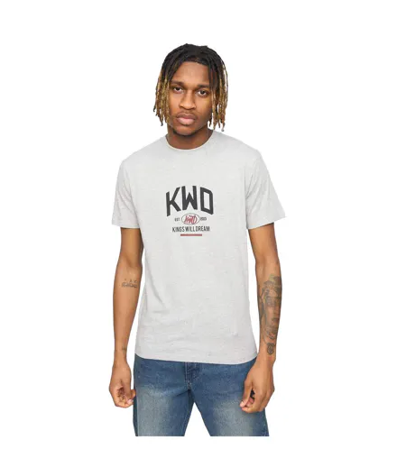 Mens Tattooed T-shirt Grey Marl Kings Will Dream
