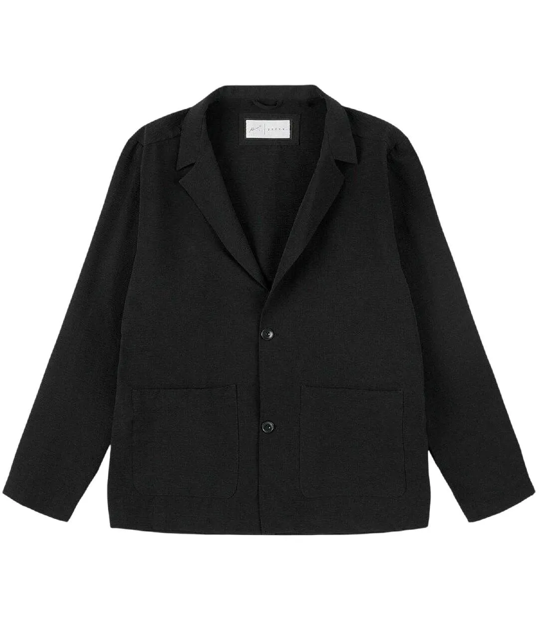 Mens Fairfax Seersucker Lightweight Tailored Blazer Black Prevu-1