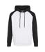 Mens Basic Raglan Hoodie Blanc Noir Build Your Brand-1