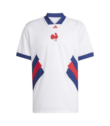 Haut De Rugby Manches Courtes Motif/style France Ffr Homme Blanc Adidas