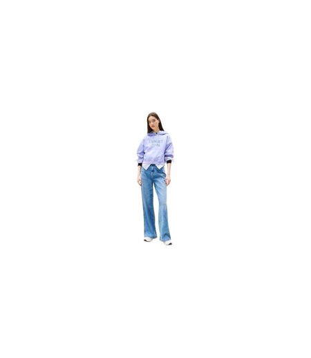 Sweat Court À Capuche Motif/style Universitaire Femme Rétro Bleu Tommy Jeans