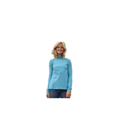 Haut Polaire Manches Longues Motif/style Pénombre Femme Bleu Pétrole Lazy Jacks