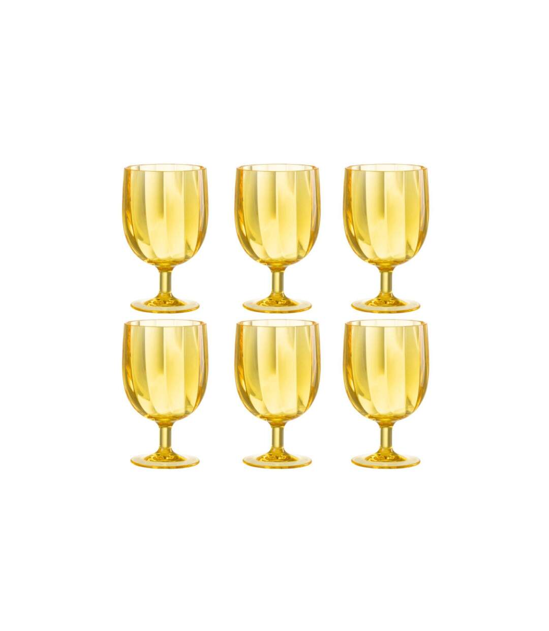 Lot de 6 Verres à Vin Réutilisable Plastique 31cl Jaune-1