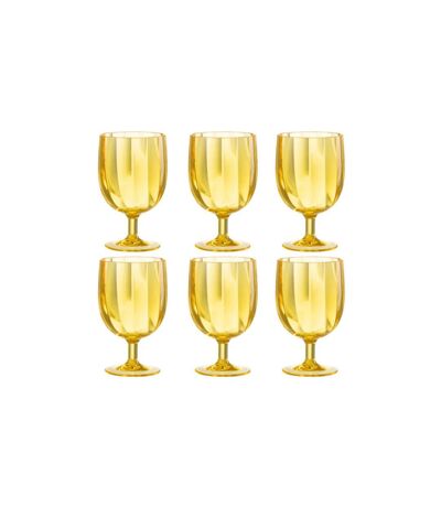 Lot de 6 Verres à Vin Réutilisable Plastique 31cl Jaune