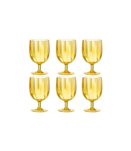 Lot de 6 Verres à Vin Réutilisable Plastique 31cl Jaune