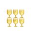 Lot de 6 Verres à Vin Réutilisable Plastique 31cl Jaune-1