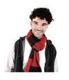 Beechfield Varsity Unisex Winter Scarf (Double Layer Knit) (Black / Classic Red) (One Size)