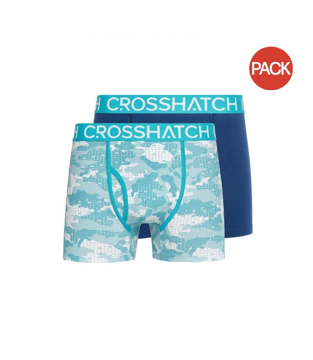 Pack of 2  Mens kamzon boxer shorts  teal Crosshatch