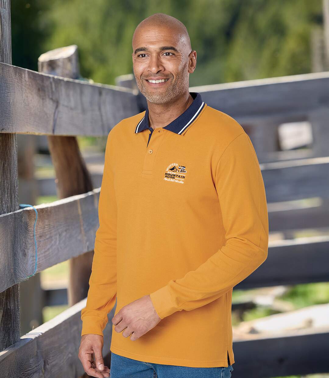 Pack of 2 Men's Long Sleeve Polo Shirts - Yellow Blue-3