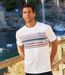 Pack of 2 Men's Casual T-Shirts - Blue White 