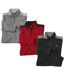 Pack of 3 Men's Half Zip Microfleece Sweaters - Black Red Grey