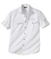 Men's White Short Sleeve Aviator Shirt Atlas For Men