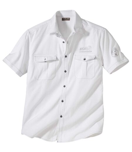 Men's White Pilot Style Shirt