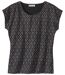 Women's Black Microprint T-Shirt