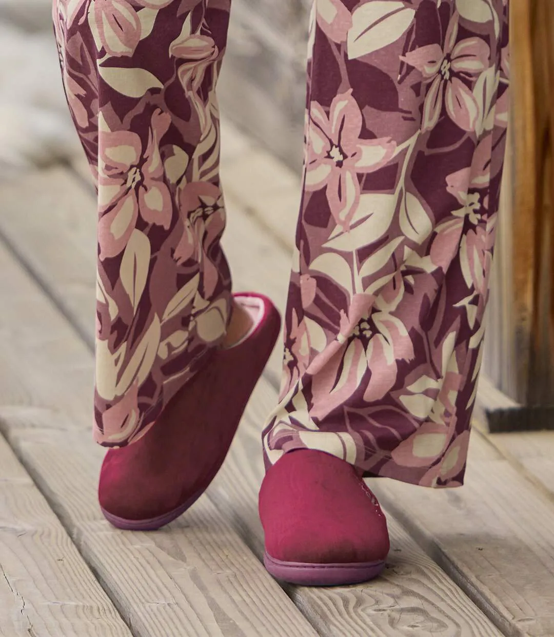 Les Mules Velours Broderie Florale-3