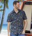 Men's Hawaiian Shirt - Blue Orange