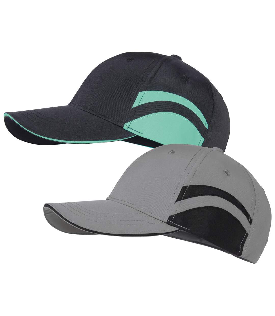 Pack of 2 Men's Sporty Caps - Black Grey-1