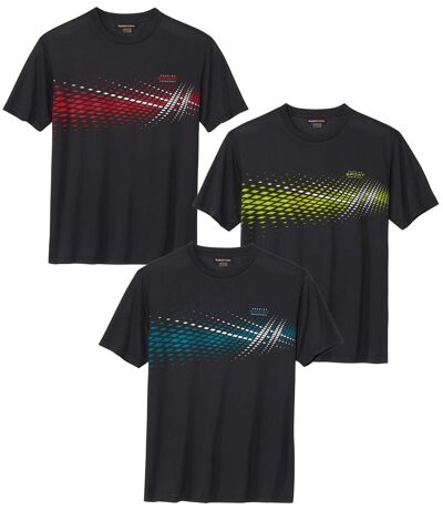 Pack of 3 Men's Sports T-Shirts - Black